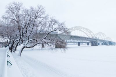 雪后的松花江道里江畔