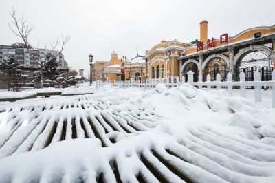 香坊火车站的冬季景色