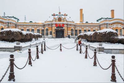 香坊火车站的冬季景色
