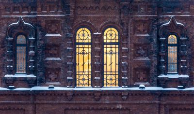 索菲亚教堂冬季窗夜色建筑细节