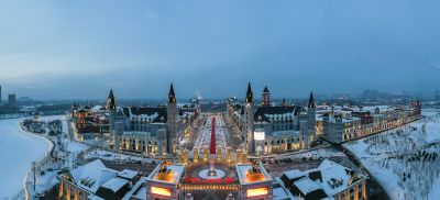 哈尔滨世界欢乐城冬季全景