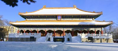 哈尔滨文庙雪后景色