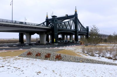 阳明滩大桥冬季雪景
