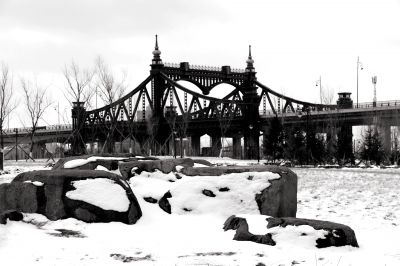 阳明滩大桥冬季雪景