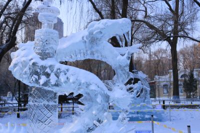 冰城雪影第四十七届哈尔滨冰灯艺术游园会兆麟公园冰雕