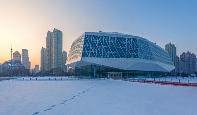 雪后的哈尔滨音乐厅