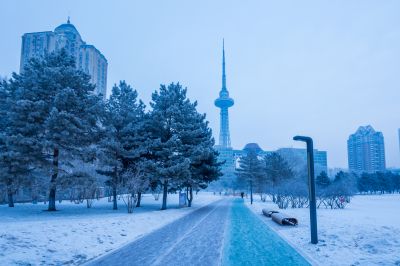 湘江公园冬季雪景