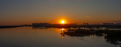哈尔滨滨北桥夕阳