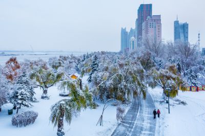 雪覆江畔美如画1