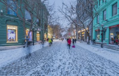 雪中的中央大街