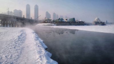 冰天雪地的哈尔滨