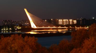 夜幕下的斜拉桥