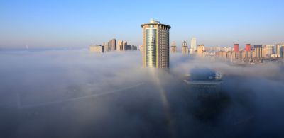 薄雾笼罩的哈尔滨
