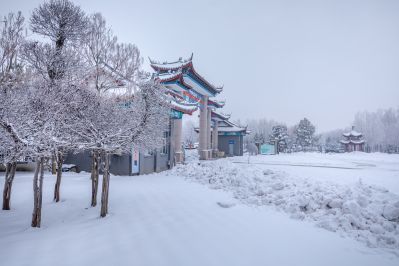 中国亭园雾凇美景1
