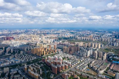 俯瞰哈尔滨城市全景群力新区