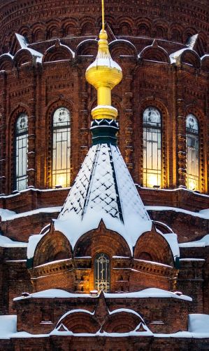 索菲亚教堂冬季窗夜色建筑细节