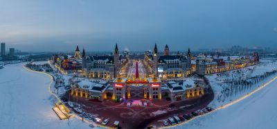 哈尔滨世界欢乐城冬天景色
