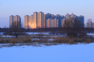 哈尔滨大剧院湿地雪影