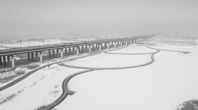 阳明滩大桥雪景