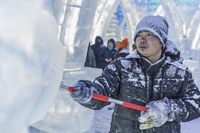 哈尔滨冰雪大世界冰雕比赛冰雕师