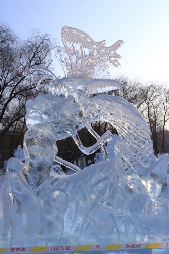 冰城雪影第四十七届哈尔滨冰灯艺术游园会兆麟公园冰雕