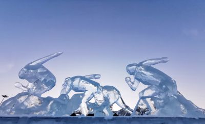 哈尔滨太平机场的冰雕作品