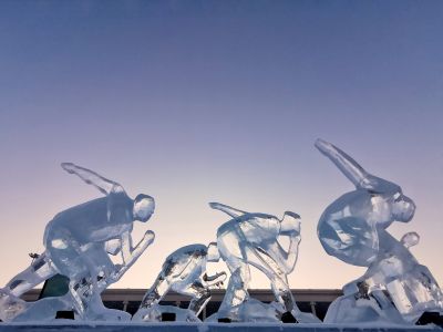 哈尔滨太平机场的冰雕作品