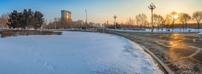 市政府广场冬季雪景