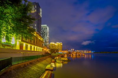 雨后晚霞中的松花江畔2