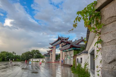 中国亭园初秋风景