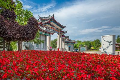 中国亭园初秋风景