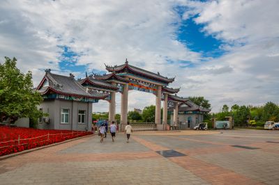 中国亭园初秋风景