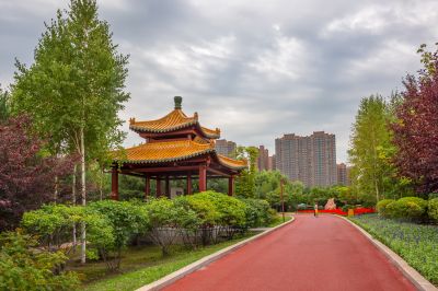 中国亭园初秋风景