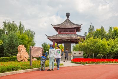 中国亭园初秋风景