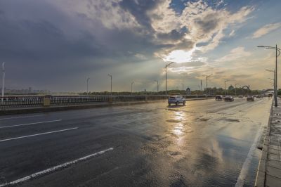 哈尔滨公路大桥上的风光
