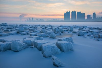 江畔春雪霁美景入画屏1