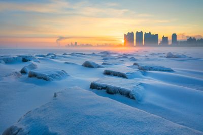 江畔春雪霁美景入画屏2