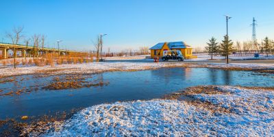群力外滩湿地春雪1