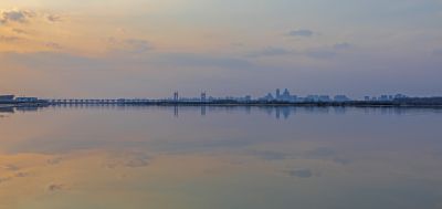 外滩湿地夕阳