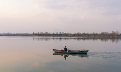 外滩湿地夕阳