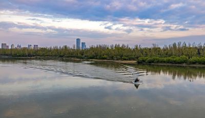 太阳岛湿地晚霞