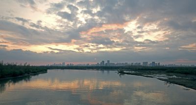 太阳岛湿地晚霞