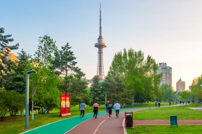 湘江公园龙塔晨韵