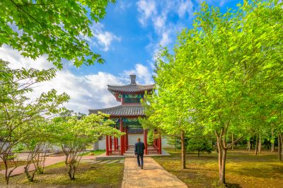 中国亭园的夏日风景2