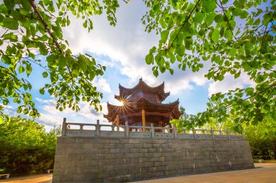 中国亭园的夏日风景2