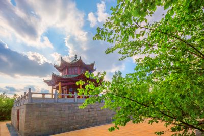中国亭园的夏日风景2