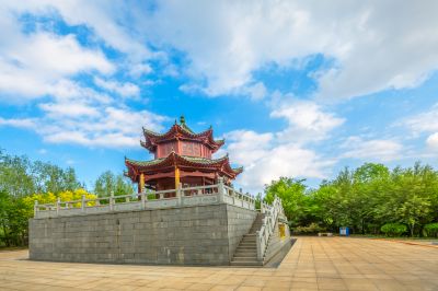 中国亭园的夏日风景2