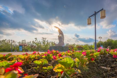 中国亭园的夏日风景2