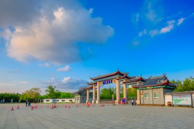 中国亭园的夏日风景