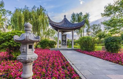雨后中国亭园